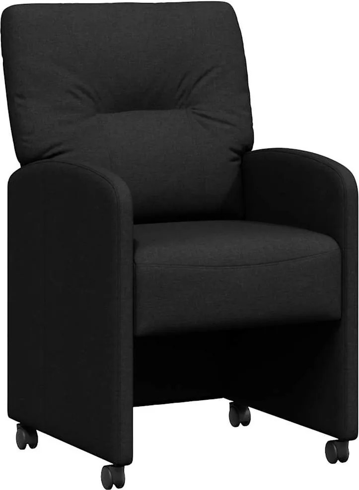 vidaXL Kerekes Étkező Székek 2 pcs Fekete 57 x 67 x 95 cm szövet