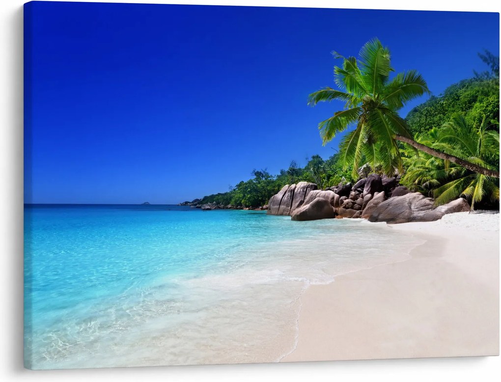 Kép a strandról a Praslin szigeten (70x50 cm)