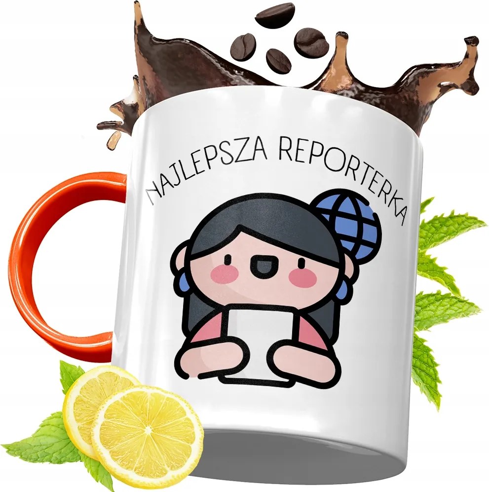 Narancssárga Bögre Újságírónak Ajándék fényképes nyomtatással