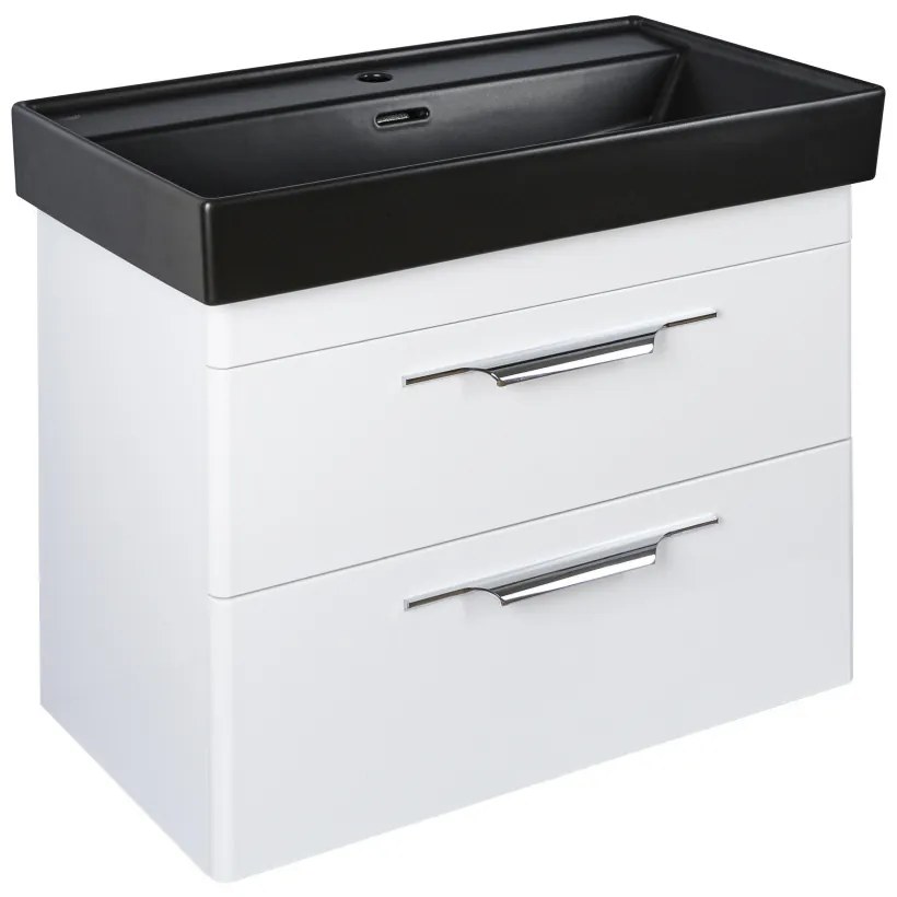 TMP LUX 60 fali fürdőszobabútor - CeraStyle SHARP FEKETE mosdóval - 60 x 48 cm