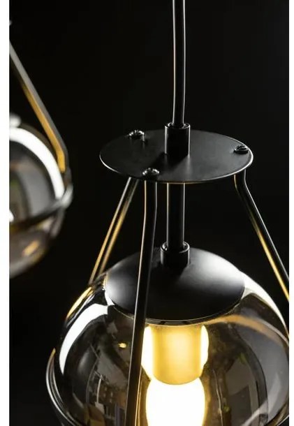 Lámpa Mennyezeti lámpatest DROP 3 , 7134, AC220-240V, 50/60Hz, 3*E14, max.25W, átmérő  68 cm, fekete