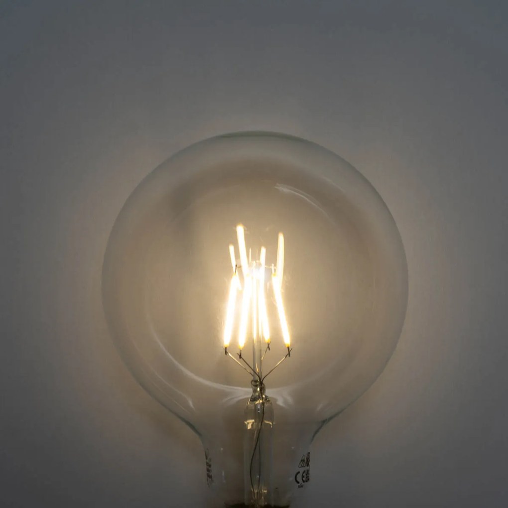 5 db E27 3-lépcsős dimmelhető LED spirál izzószál G125 4W 450lm 3000K