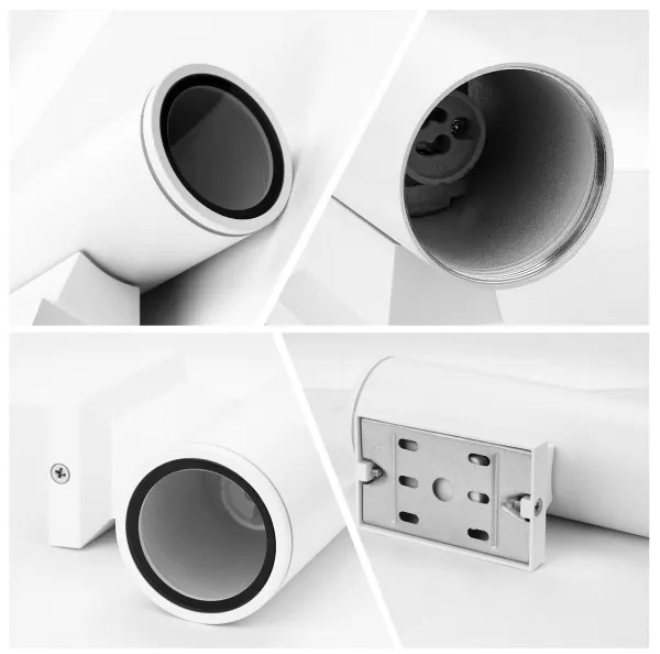 Aigostar - Kültéri fali lámpa 2xGU10/230V fehér IP65 kerek