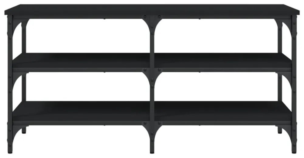 fekete szerelt fa cipőpolc 100x38,5x49 cm