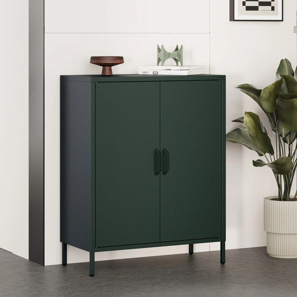 Szafka z półkami VITO, 800 x 1015 x 400 mm, Modern: butelkowa zieleń