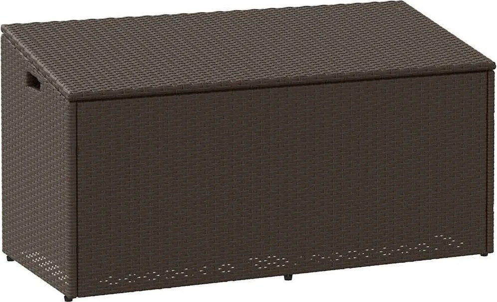 Barna Polyrattan Kerti Tárolóláda 110X50X58 Cm
