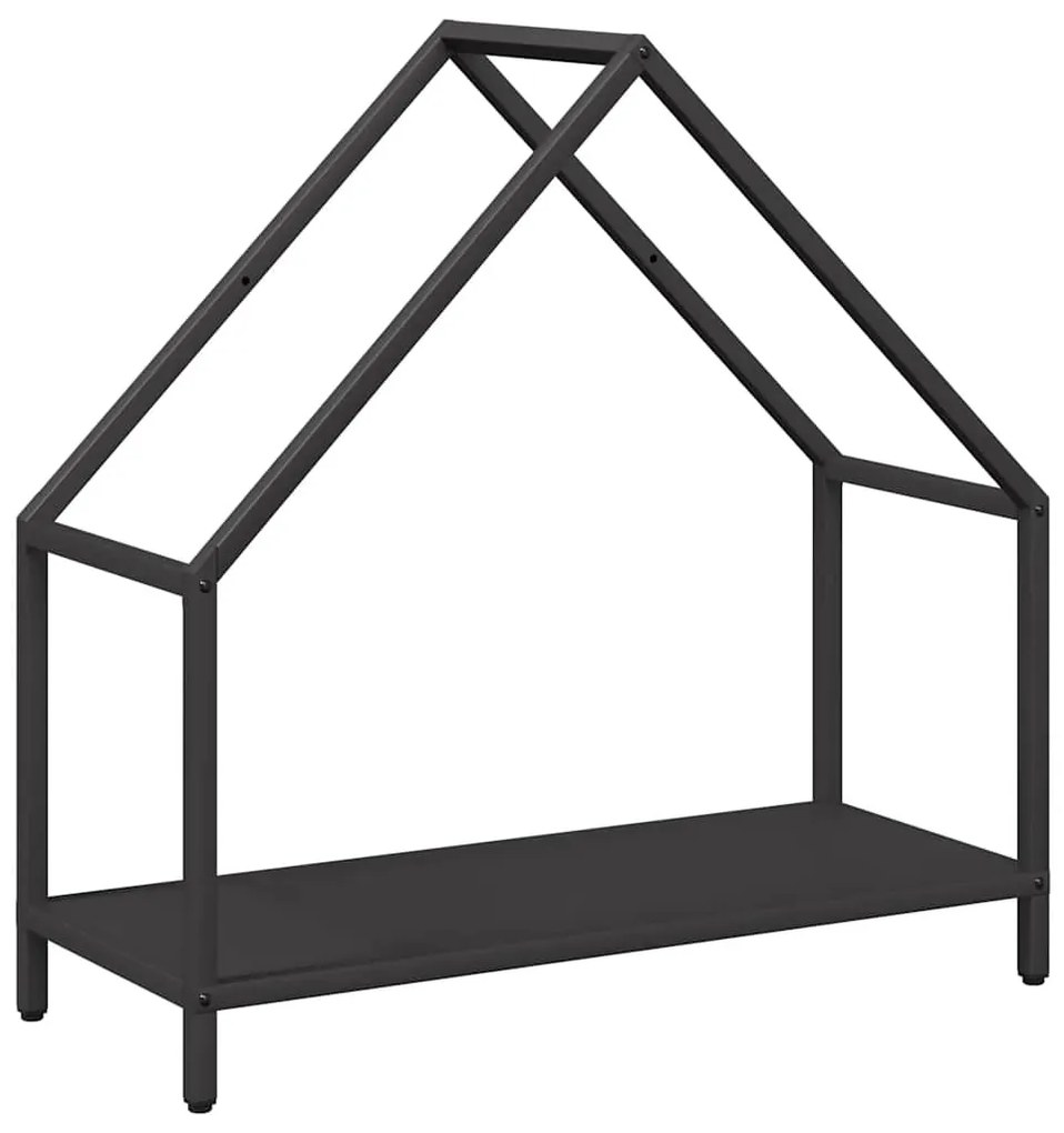 vidaXL fekete hidegen hengerelt acél tűzifatároló 60x25x60 cm