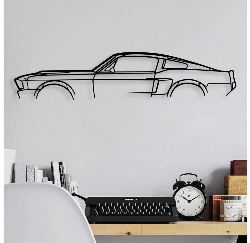 Fali dekoráció 70x15 cm autó fém