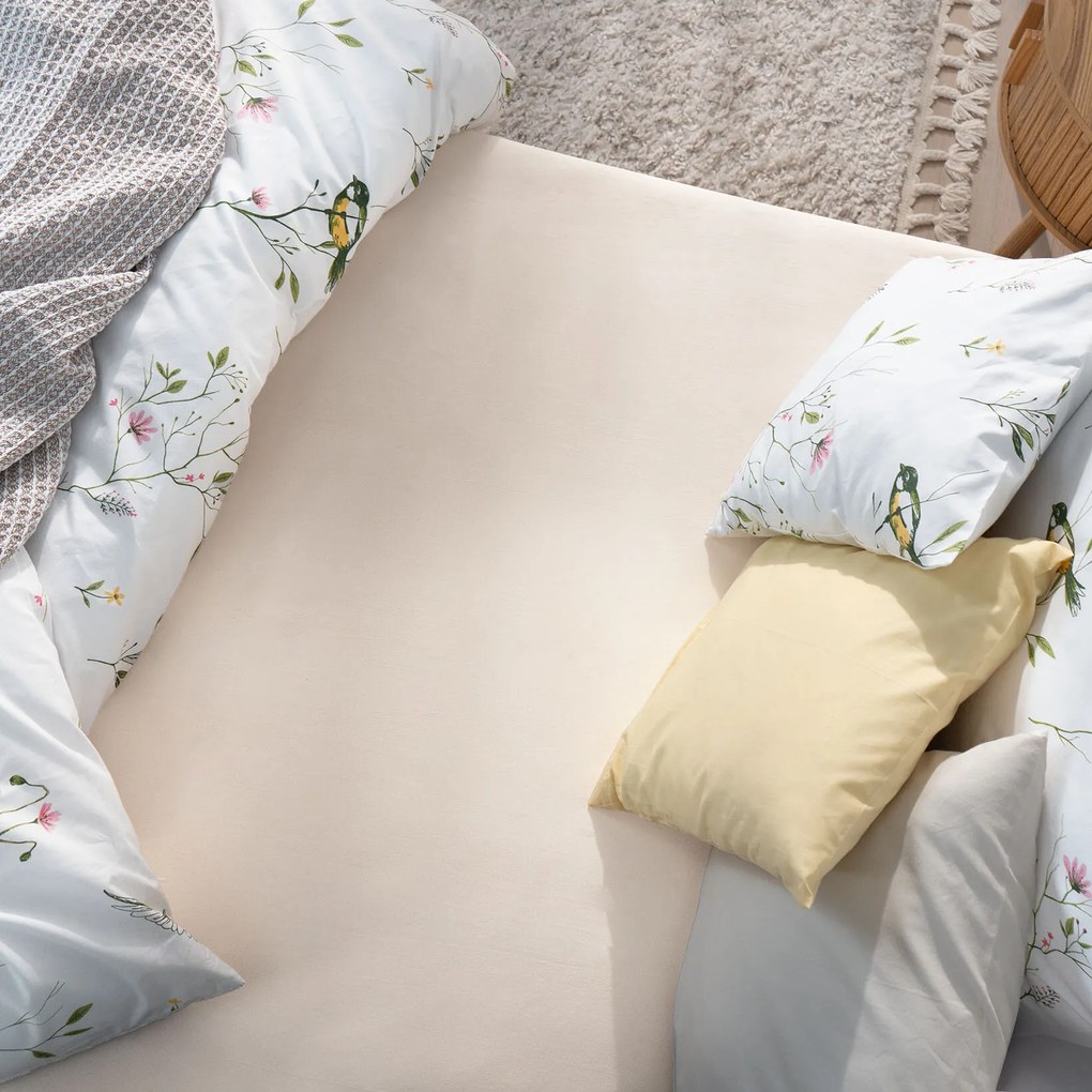 Goldea jersey gumis lepedő - bézs 140 x 200 cm