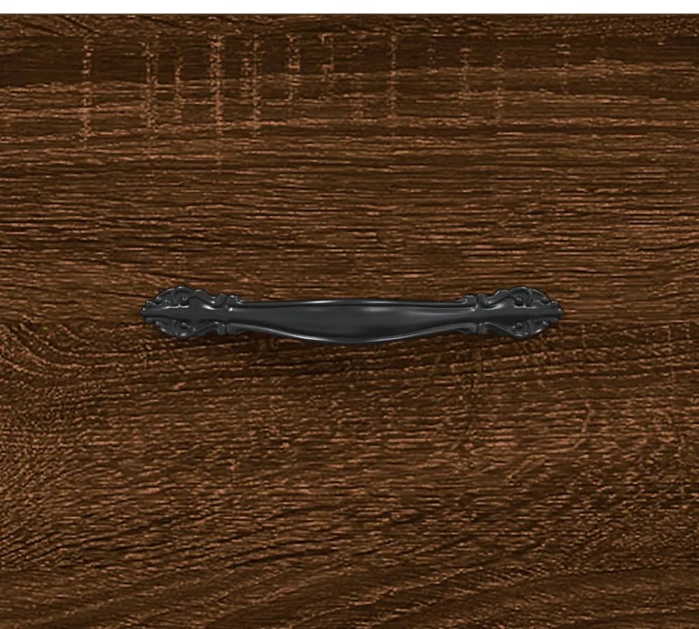 2 db barna tölgyszínű szerelt fa éjjeliszekrény 40x35x47,5 cm