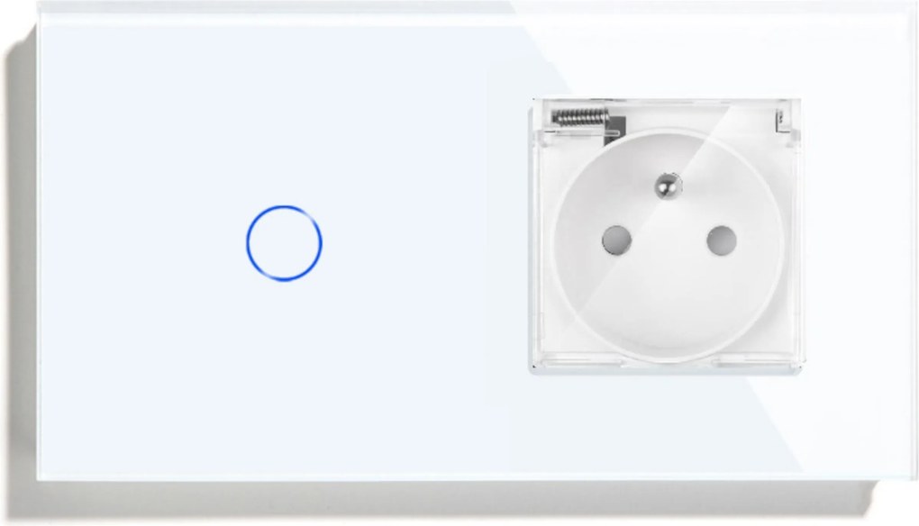 Érintőkapcsoló Szimpla 1K IP44 Hermetikus Aljzat Üveg Fedéllel