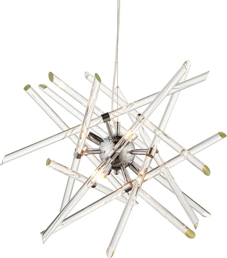 ENDON 80122 ATOMIC Modern Led Függesztett Lámpa Króm, Átlátszó G9 IP20
