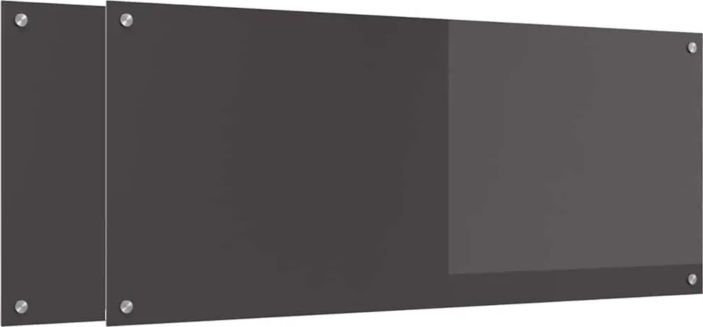 vidaXL Konyhai splashback 2 pcs Sötétszürke 120 x 50 cm edzett üveg