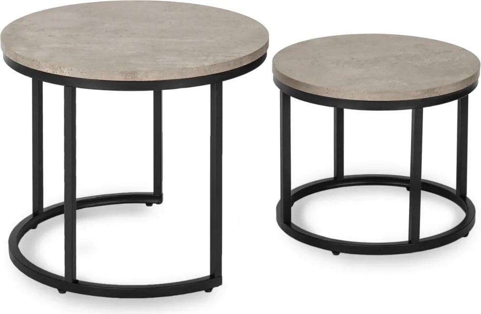 Zestaw Stolików ROCKY Beton/Czarny