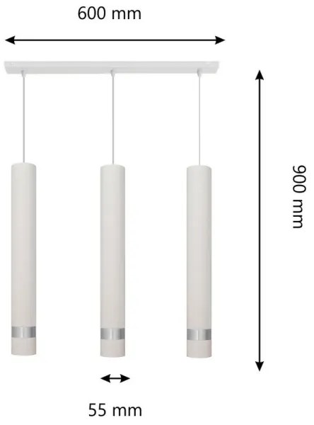 LED csillár TUBA 3xGU10/4,8W/230V fehér/fényes króm, kábelre szerelhető