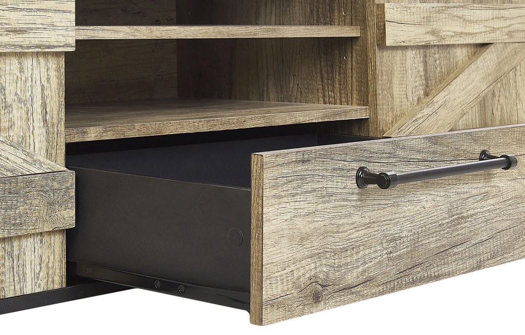 Rusztikus Komód Világosbarna És Fekete Színben SALTER Beliani