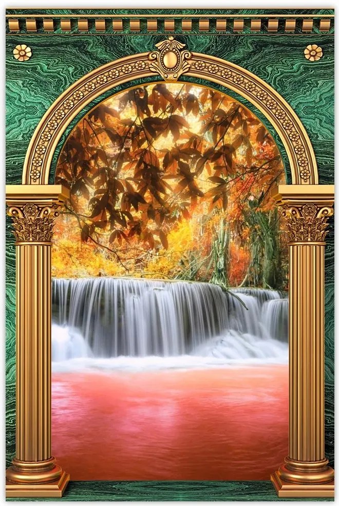 Poszterek 40x60 Narancssárga vízesés