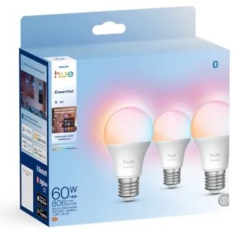 3 darabos csomag Philips Hue WACA dimmelhető LED izzó E27/8W/230V 2200-6500K