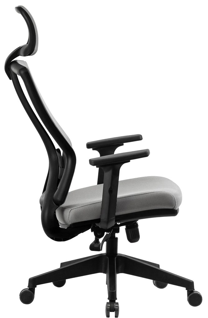 Ello ergonómikus irodai forgószék deréktámasszal, fejtámasszal, 3D Air mesh hálós