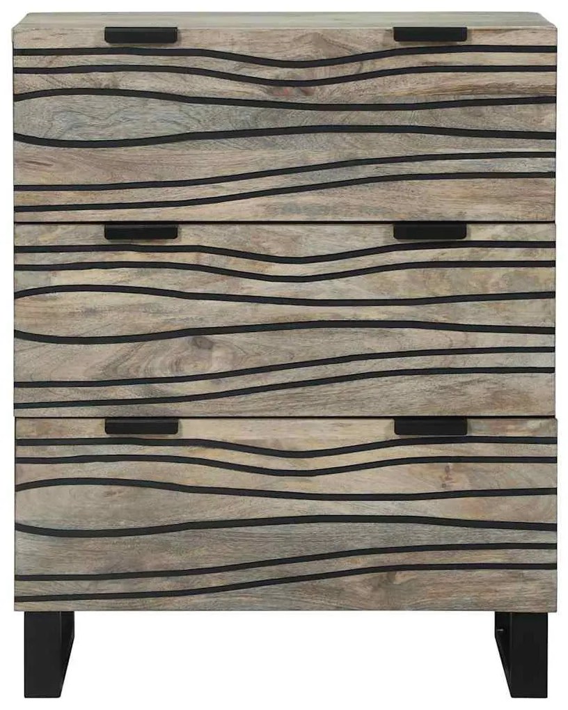 Széf fiókkal Fehér 60 x 33.5 x 75 cm Tömör mangófa