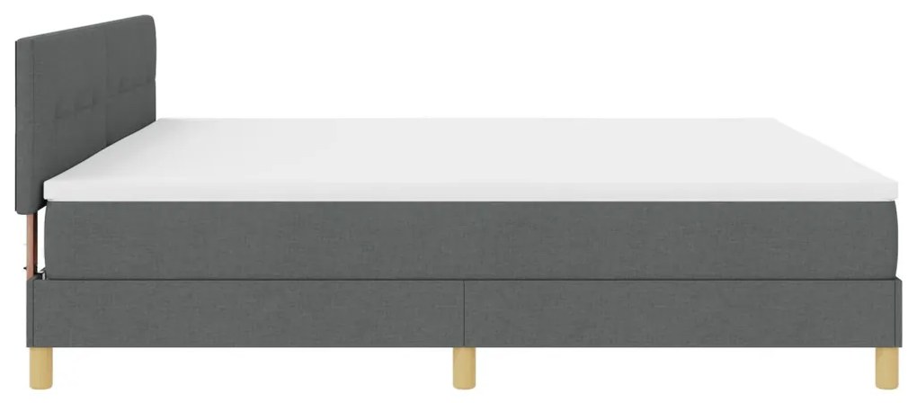 vidaXL Box Spring Ágy Matraccal Sötétszürke 200x200 cm Szövet