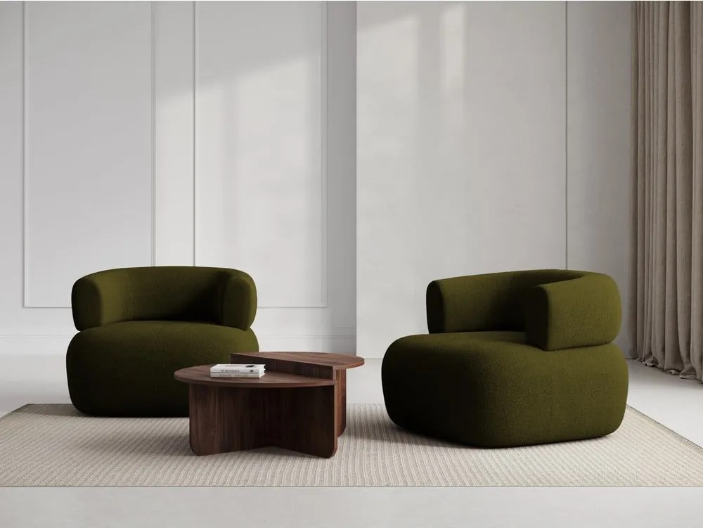 Zöld buklé fotel Jenny – Micadoni Home