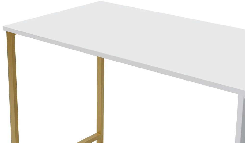 Íróasztal Twin Study Desk - Fehér, Arany