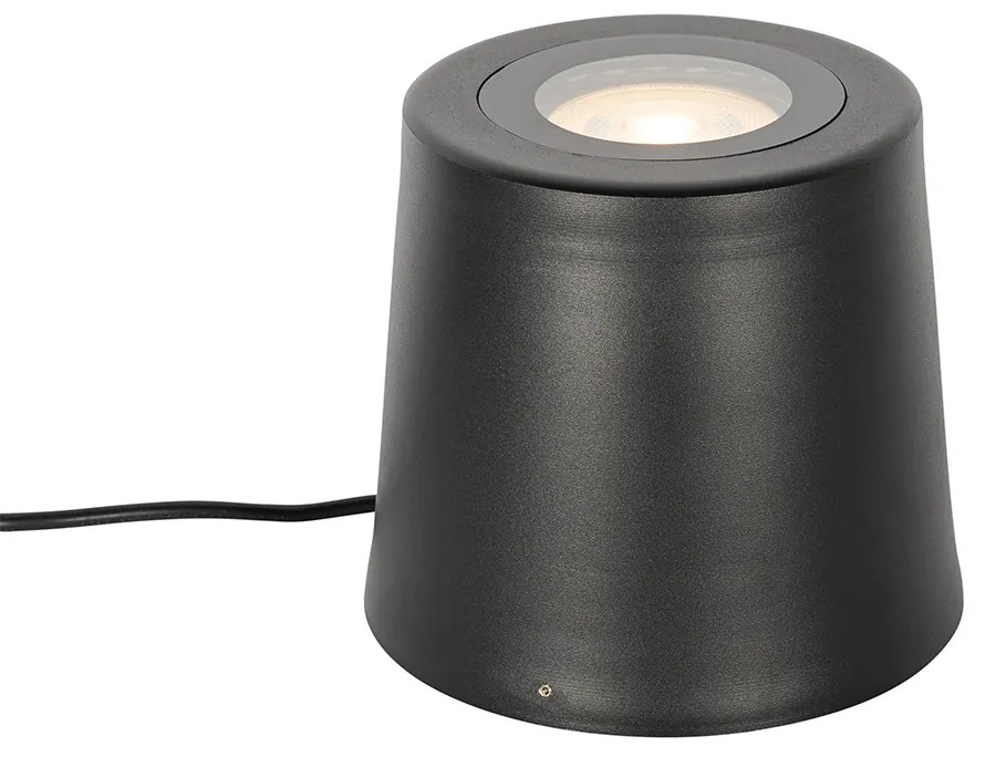 Modern kerti reflektor fekete kerek IP65 AR111 - Lennard