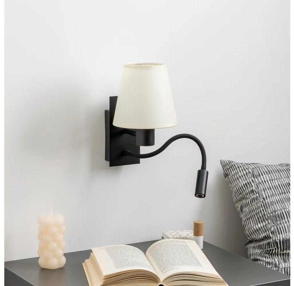 Brilagi - LED Fali lámpa NUBILA 1xE27/25W/230V + LED/3W fekete/krémes