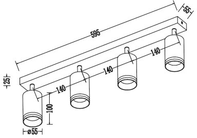 PIPE spotlámpa 4xGU10/10W/230V fehér
