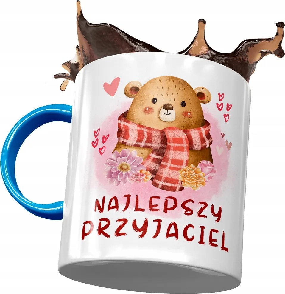 Kék bögre macival Aranyos mackó ajándék fényképes nyomtatással