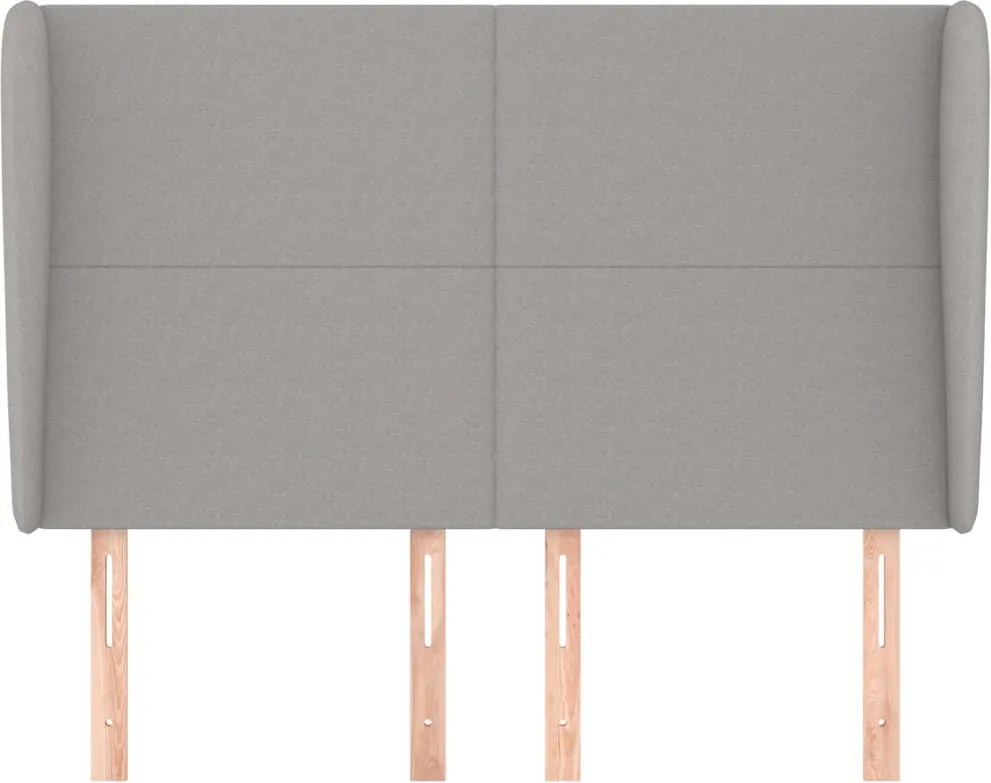 világosszürke szövet fejtámla szárnyakkal 147 x 23 x 118/128 cm