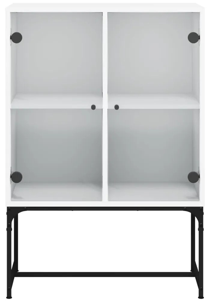 fehér kisszekrény üvegajtókkal 69x37x100 cm