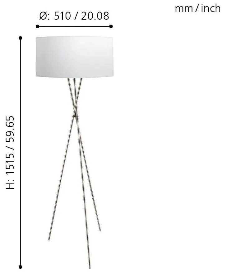 Eglo FONDACHELLI 95539 állólámpa, 1x60W E27