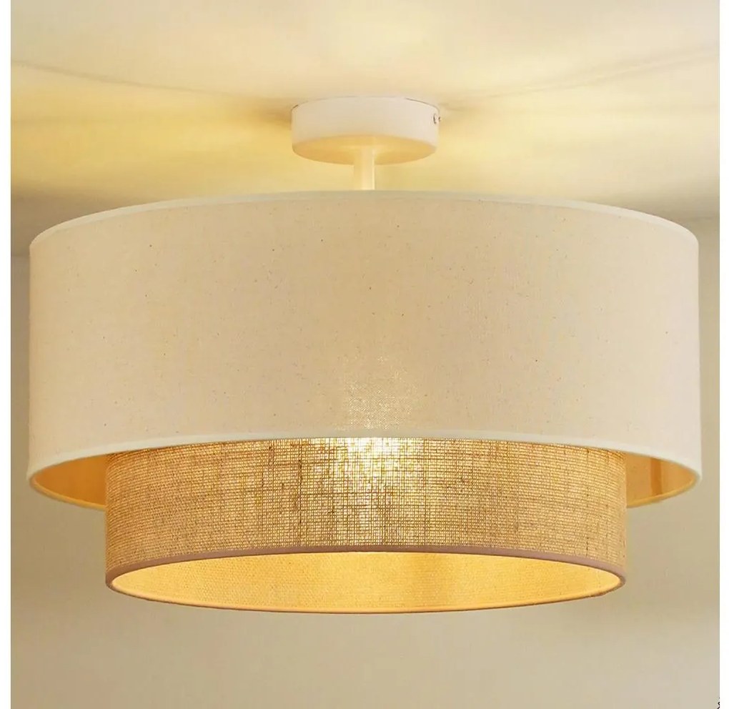 Duolla - Felületre szerelhető csillár BOHO 1xE27/15W/230V átm. 45 cm krémes/barna 601078