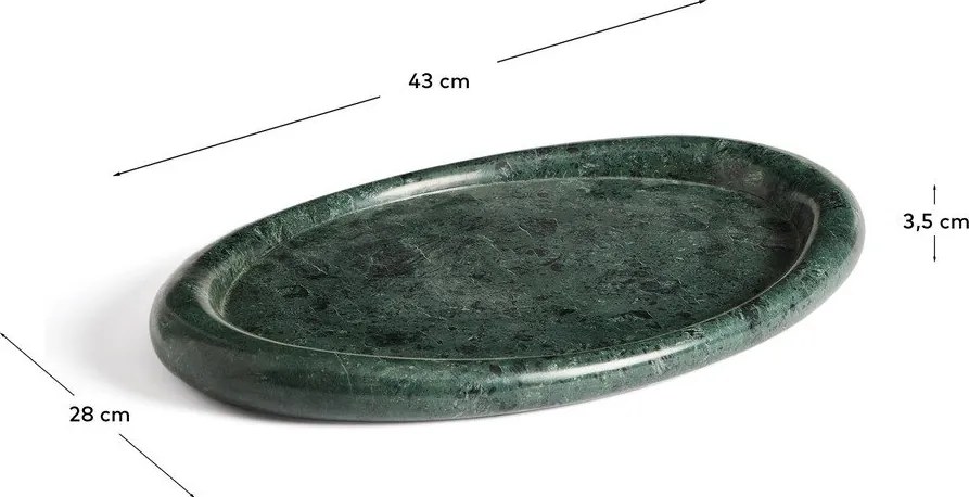 Márvány dekoratív tálca 28x43 cm Lenorel – Kave Home