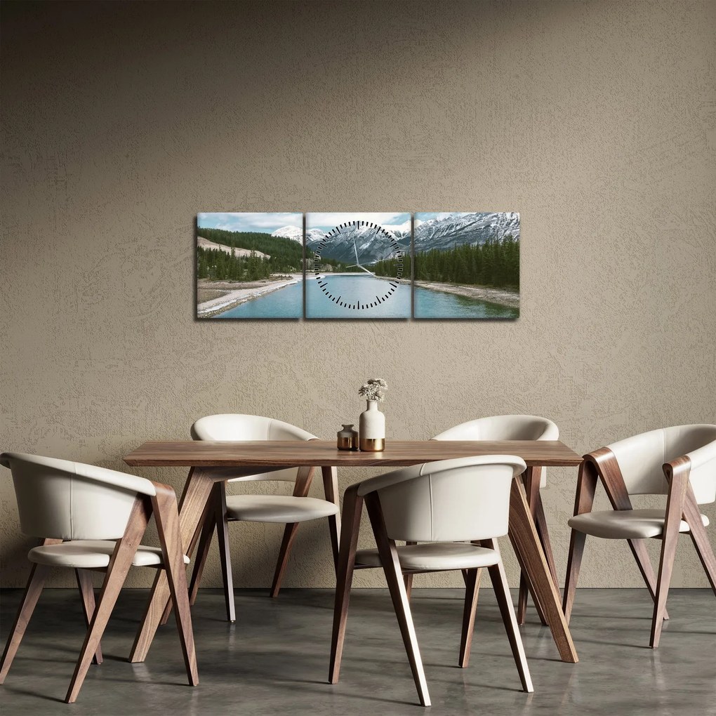 Hegyi tájkép (órával) (90x30 cm)