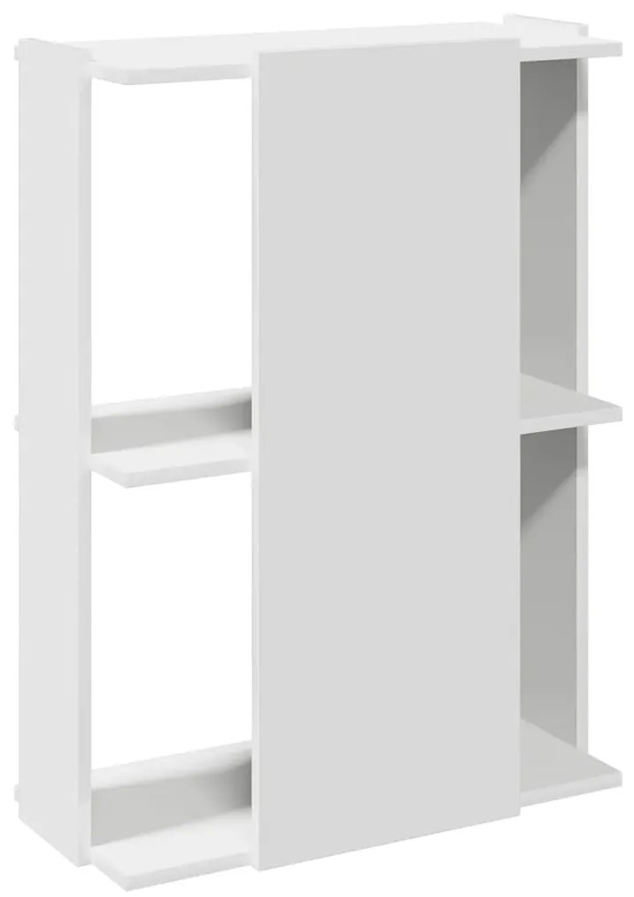 3 szintes fehér szerelt fa könyvespolc 60x30x80 cm