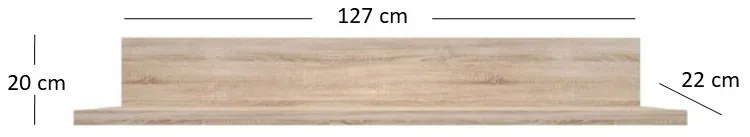 Polc 130 cm Noella (szonoma tölgy). 1053130