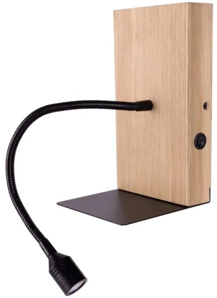 Spot-Light 5722174 - LED fali lámpa LECTOR LED/2,5W/230V USB tölgy