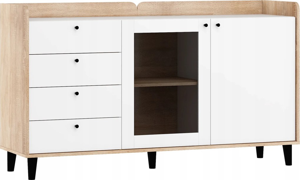 Komód Dolce DOL-04 1D4SW sonoma fehér fényes