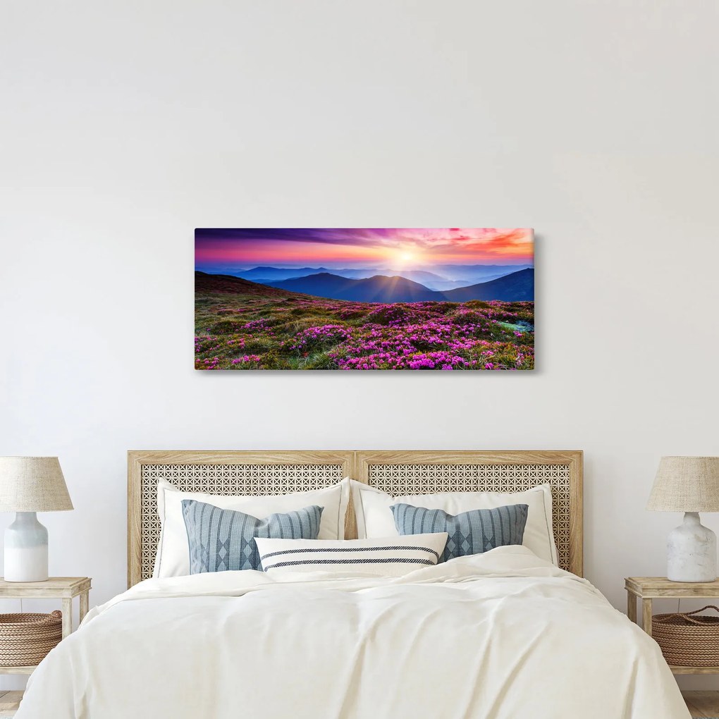 Kép - Hegyi virágzó táj (120x50 cm)