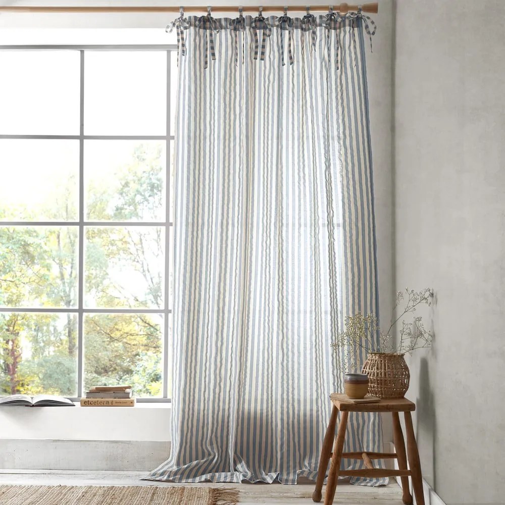 Kék fényáteresztő függöny 140x229 cm Zanzibar Stripe – Pineapple Elephant