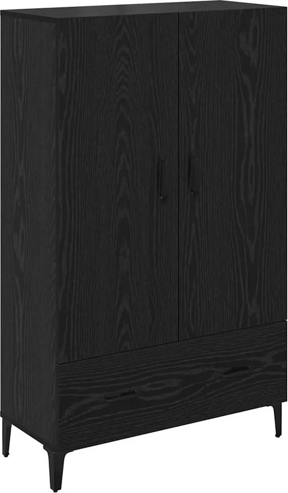 vidaXL Magasfiú Fekete tölgy 70 x 31 x 115 cm Műszaki fa és vas
