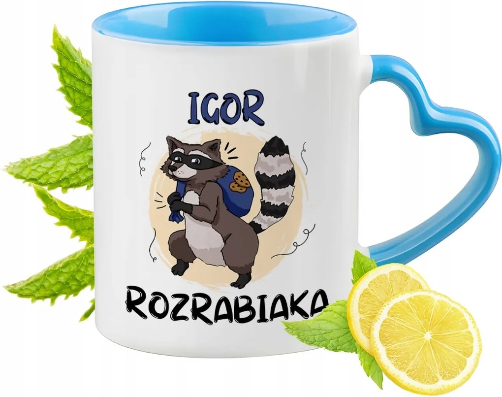 Kék bögre szív alakú füllel Igornak Ideális Ajándék