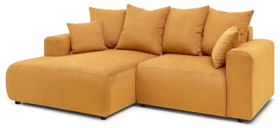 Okkersárga bársony sarokkanapé Enjoy – Bobochic Paris