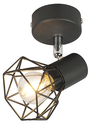 Art Deco spotlámpa fekete forgatható és dönthető - Mosh
