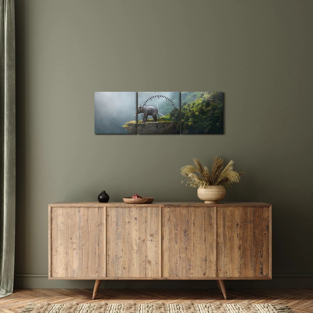 Kép - Az elefánt a Taj Mahal tetején (órával) (90x30 cm)