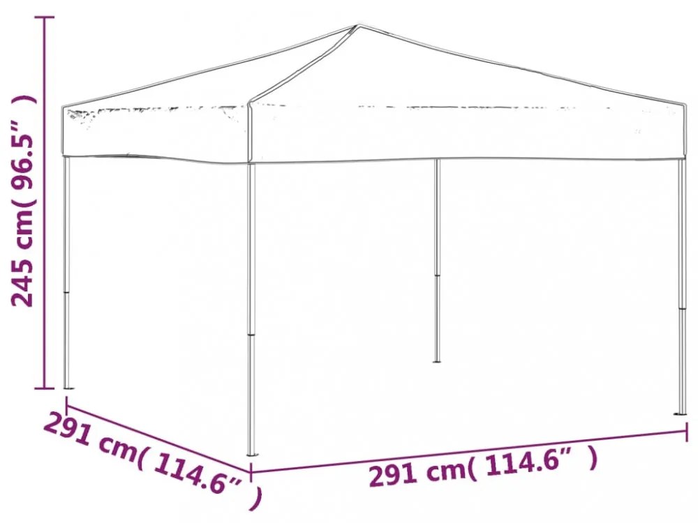 krémszínű összecsukható partisátor 3 x 3 m