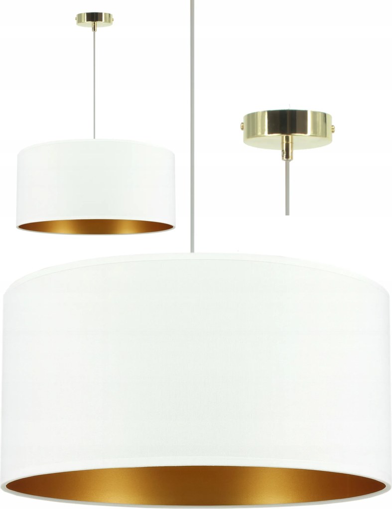 Modern Fehér Függőlámpa Arany Középponttal, Búra Nappaliba, Hálószobába